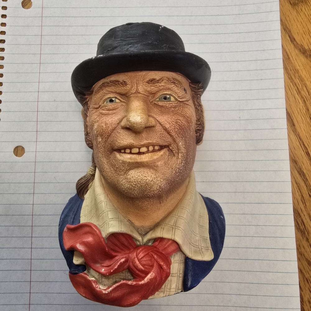Vintage 1989 Legend Chalkware Naval Gunner Head 6" Authentic
